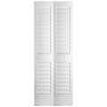 Trimlite 36" x 80" Primed Plantation Louver over Louver Bifold Door and Hardware 3068pri8730BF